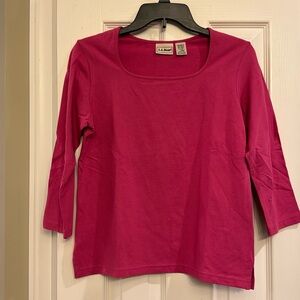 LL Bean Pink 3/4 sleeve shirt